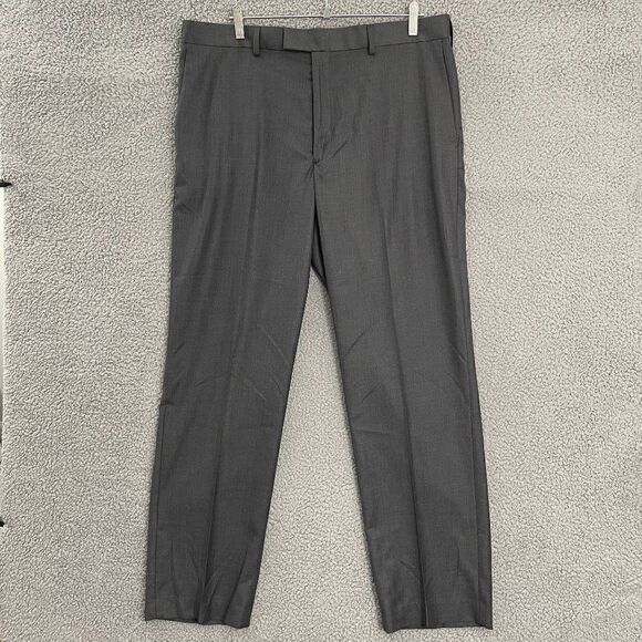 Axist‎ Premium Performance Flat Front Men 38 Gray No Iron Dress Pants - Picture 1 of 12